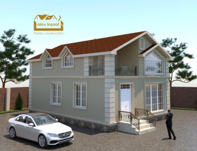 180 kv m mansard tipli yaşayış evi