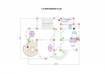 360 m2 2 mərtəbəli yaşayış evi