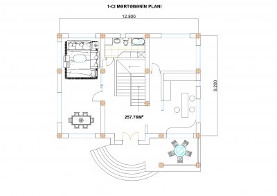 258 m2 2 mərtəbəli yaşayış evi