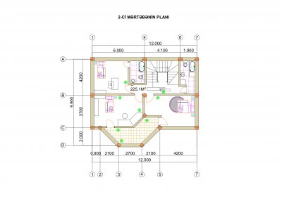 220 m2 2 mərtəbəli yaşayış evi