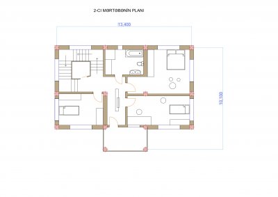 248 m2 2 mərtəbəli yaşayış evi