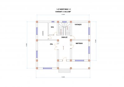 342 m2 2 mərtəbəli yaşayış evi