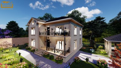 342 m2 2 mərtəbəli yaşayış evi