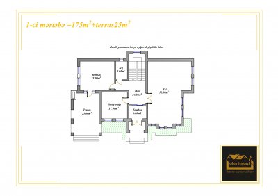 400 m2 2 mərtəbəli yaşayış evi