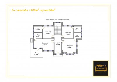 400 m2 2 mərtəbəli yaşayış evi
