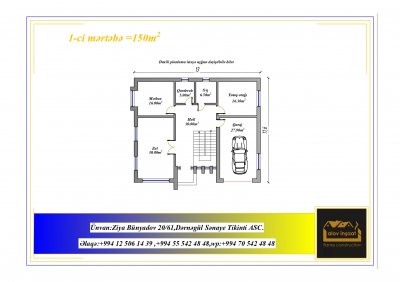 300 m2 2 mərtəbəli yaşayış evi