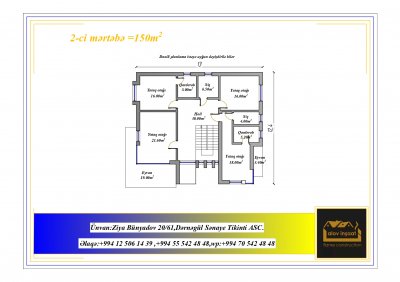 300 m2 2 mərtəbəli yaşayış evi