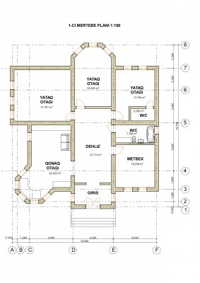 212 m2 1 mərtəbəli yaşayış evi